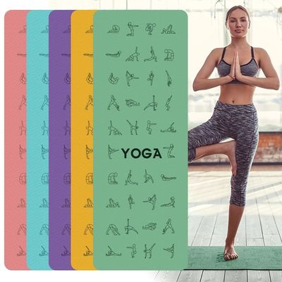 yoga Mat Position Line For Beginner de glissement de 1830*610*6mm EVA Yoga Pose Mat Non